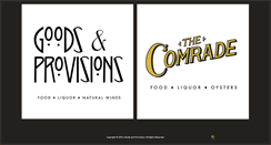 Desktop Screenshot of goodsandprovisionsrestaurant.com